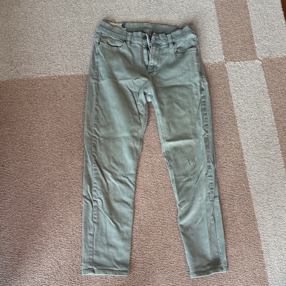 Marine Layer Olive Green Slim Fit Pants